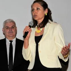 Vedoucí oddělení krizového řízení KÚ Marta Spálenková při úvodní řeči.