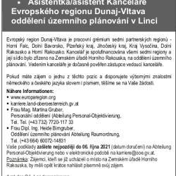 Inzerát - Kancelář ERDV v Linci hledá vhodného kandidáta na pozici vedoucí/vedoucího kanceláře a asistentku/asistenta.