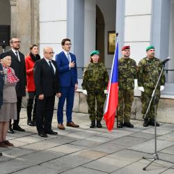 První náměstek hejtmana Jihočeského kraje František Talíř položil věnec k u pamětní desce T. G. Masaryka na náměstí Přemysla Otakara II. v Českých Budějovicích.