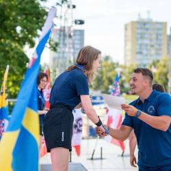 Olympiádu dětí a mládeže letos hostí Jihočeský kraj. Podívejte se na pondělní medailový ceremoniál prostřednictvím fotografií Václava Pancera.