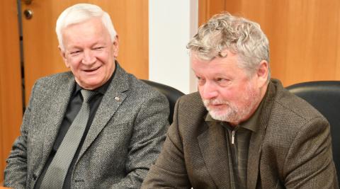 Předseda České unie sportu v Jihočeském kraji František Vavroch a náměstek Zdeněk Dvořák.
